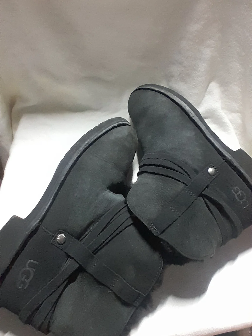 UGG Women's Black Suede Shearling Ankle Boots